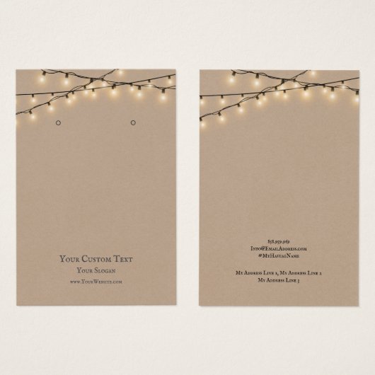 イヤリングジュエリーディスプレイカー素朴ド、ストリングライト (正面&裏面)