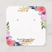 イヤリングジュエリーディスプレイホルダー・水彩フローラ スクエア名刺 (正面)