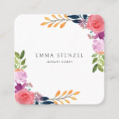 イヤリングジュエリーディスプレイホルダー・水彩フローラ スクエア名刺 (正面)