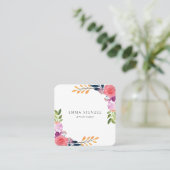 イヤリングジュエリーディスプレイホルダー・水彩フローラ スクエア名刺 (スタンド正面)