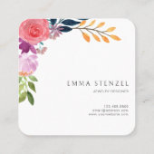 イヤリングジュエリーディスプレイホルダー・水彩フローラ スクエア名刺 (裏面)