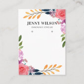 イヤリングジュエリーディスプレイホルダー・水彩フローラ 名刺 (正面)