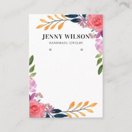 イヤリングジュエリーディスプレイホルダー・水彩フローラ 名刺