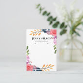 イヤリングジュエリーディスプレイホルダー・水彩フローラ 名刺 (スタンド正面)