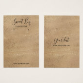 イヤリングジュエリーホルダーブラウン金ゴールド名刺 (正面&裏面)