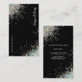 イヤリングジュエリーホログラフィックグリッターブラックディスプレイ 名刺 (正面/裏面)