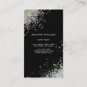 イヤリングジュエリーホログラフィックグリッターブラックディスプレイ 名刺 (裏面)