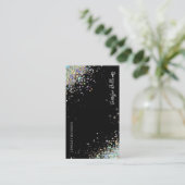 イヤリングジュエリーホログラフィックグリッターブラックディスプレイ 名刺 (スタンド正面)