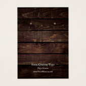 イヤリングジュエリー表示カード素朴、ダークウッド (正面)