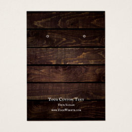イヤリングジュエリー表示カード素朴、ダークウッド