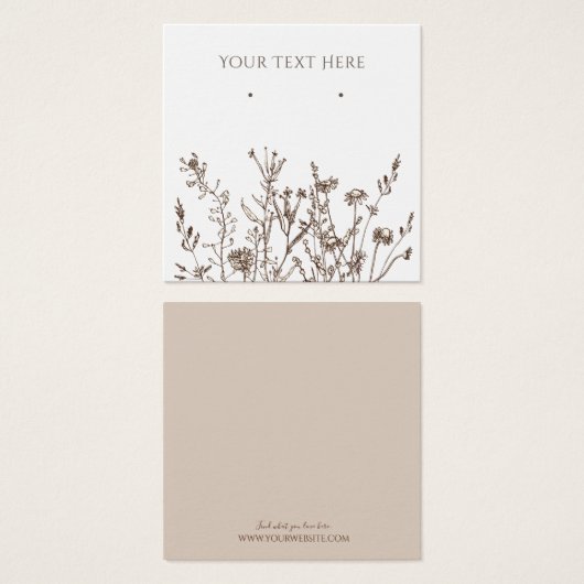 イヤリングジュエリー表示カード·自然フローラ (正面&裏面)