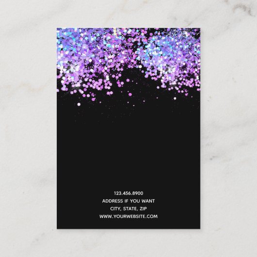 イヤリングスタッドカードレイフェイクンボーメタリティックグリッター 名刺 (裏面)