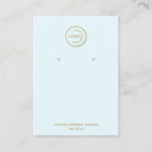 イヤリングディスプレイあなたのロゴを追加ライトブルー 名刺 (正面)