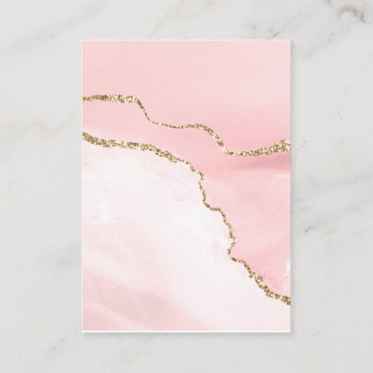イヤリングディスプレイの赤面ピンクフェイク金ゴールドグリッター 名刺 (裏面)