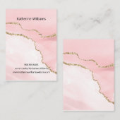 イヤリングディスプレイの赤面ピンクフェイク金ゴールドグリッター 名刺 (正面/裏面)