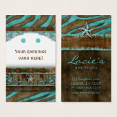 イヤリングディスプレイカードかわいいゼブラスターウェスタン (正面&裏面)