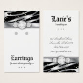 イヤリングディスプレイカードかわいいゼブラスパークルジュエリー (正面&裏面)