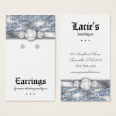 イヤリングディスプレイカードかわいいゼブラスパークルジュエリー (正面&裏面)