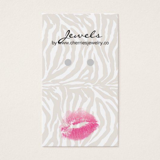 イヤリングディスプレイカードかわいいゼブラリップジュエリー (正面)