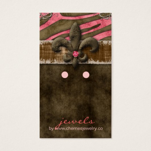 イヤリングディスプレイカードかわいいゼブラ(紋章の)フラ・ダ・リ (正面)