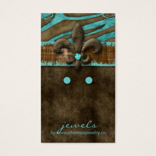 イヤリングディスプレイカードかわいいゼブラ（紋章の）フラ・ダ・リ (正面)