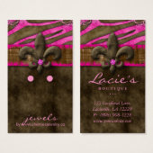 イヤリングディスプレイカードかわいいゼブラ（紋章の）フラ・ダ・リ (正面&裏面)