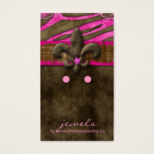 イヤリングディスプレイカードかわいいゼブラ（紋章の）フラ・ダ・リ (正面)