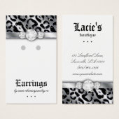 イヤリングディスプレイカードかわいいヒョウのスパークルジュエリー (正面&裏面)