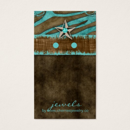 イヤリングディスプレイカードキュートゼブラスタージュエリー (正面)