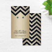 イヤリングディスプレイカードシェブロンジュエリー金ゴールドブラック (デスク)