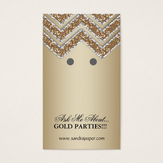 イヤリングディスプレイカードシェブロンジュエリー金ゴールド (正面)