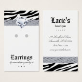 イヤリングディスプレイカードゼブラハートジュエリー (正面&裏面)