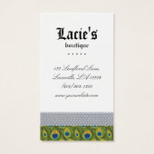 イヤリングディスプレイカードピーコックハートジュエリー (裏面)