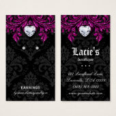 イヤリングディスプレイカードヴィンテージダマスクジュエリーブラック (正面&裏面)