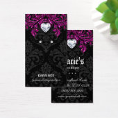 イヤリングディスプレイカードヴィンテージダマスクジュエリーブラック (デスク)