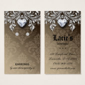 イヤリングディスプレイカードヴィンテージダマスクジュエリー (正面&裏面)