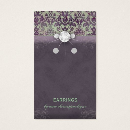 イヤリングディスプレイカードヴィンテージダマスクジュエリーGP (正面)