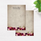 イヤリングディスプレイカードヴィンテージバーガンディフローラ (デスク)