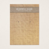 イヤリングディスプレイカード素朴のBurlapの背景 (正面)