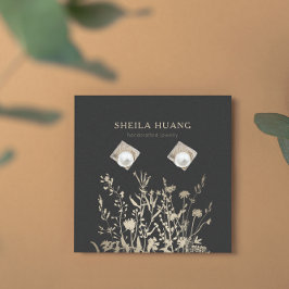 イヤリングディスプレイカード自然・フローラベージュ金ゴールド