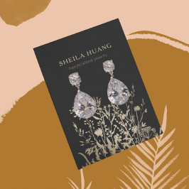 イヤリングディスプレイカード自然・フローラベージュ金ゴールド