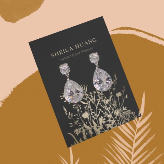 イヤリングディスプレイカード自然・フローラベージュ金ゴールド