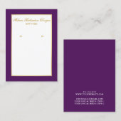 イヤリングディスプレイカード金ゴールドと紫 名刺 (正面/裏面)