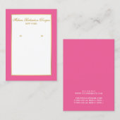 イヤリングディスプレイカード金ゴールド及びホットピンク 名刺 (正面/裏面)