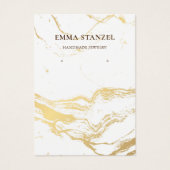 イヤリングディスプレイカード・ブラシ金ゴールド白大理石 (正面)