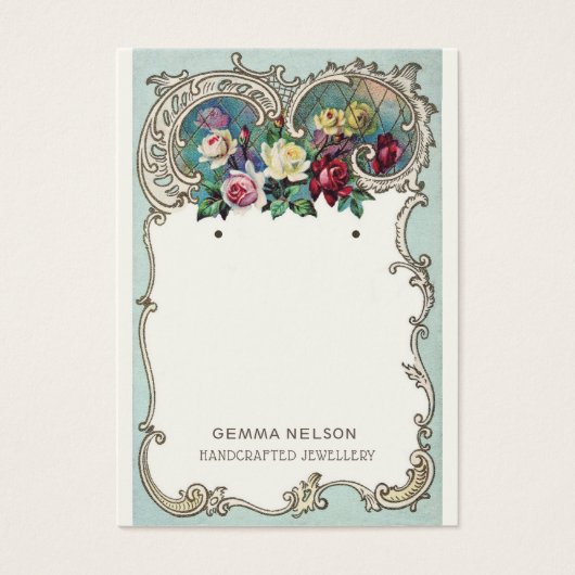 イヤリングディスプレイカード・ヴィンテージフローラソーシャルメディア (正面)