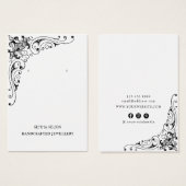 イヤリングディスプレイカード・ヴィンテージ旋回ソーシャルメディア (正面&裏面)