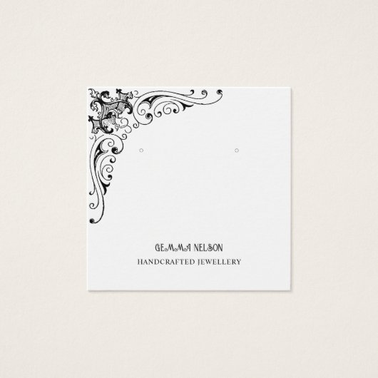 イヤリングディスプレイカード・ヴィンテージ旋回ソーシャルメディア (正面)