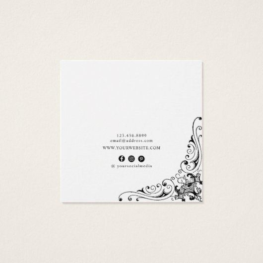 イヤリングディスプレイカード・ヴィンテージ旋回ソーシャルメディア (裏面)