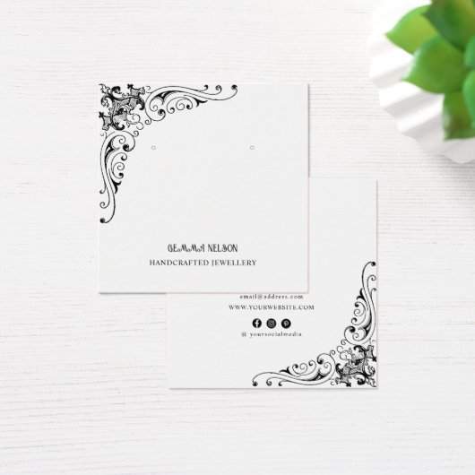 イヤリングディスプレイカード・ヴィンテージ旋回ソーシャルメディア (デスク)